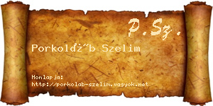 Porkoláb Szelim névjegykártya